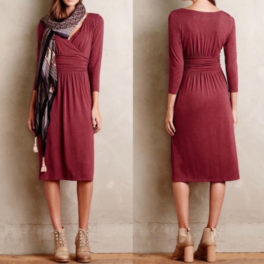 Anthropologie Maeve 3/4 Length Sleeve Galena Dress - Picture 2 of 7